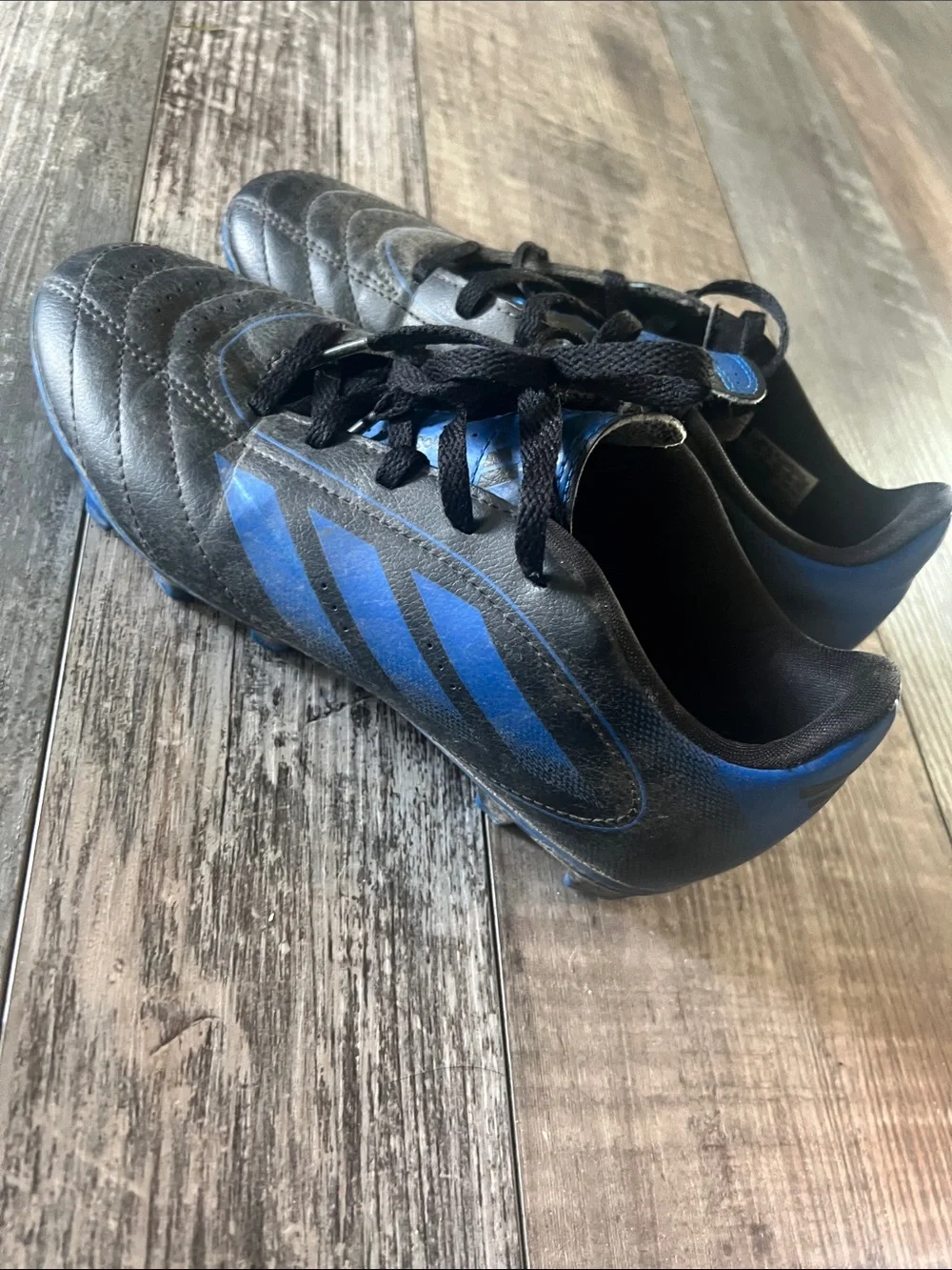 adidas Black and Blue Kids Soccer Cleats